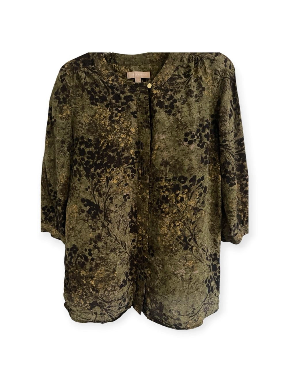 Banana Republic 100% Silk Floral Tunic Button Down Blouse Size 4 - Picture 2 of 11